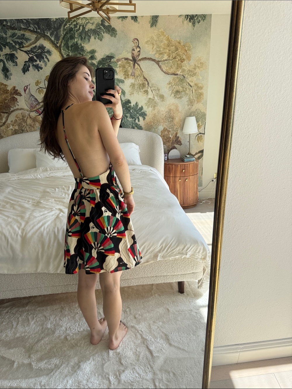 FARM Rio Multicolor Fan-Print Halter Mini Dress - Picture 5 of 5